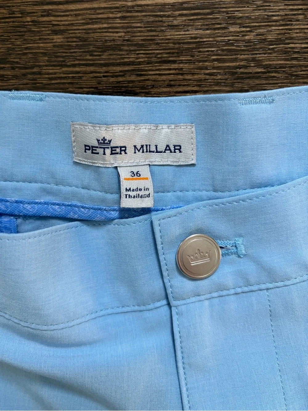 Peter Millar Light Blue Men's Flat Front Performance Shorts
